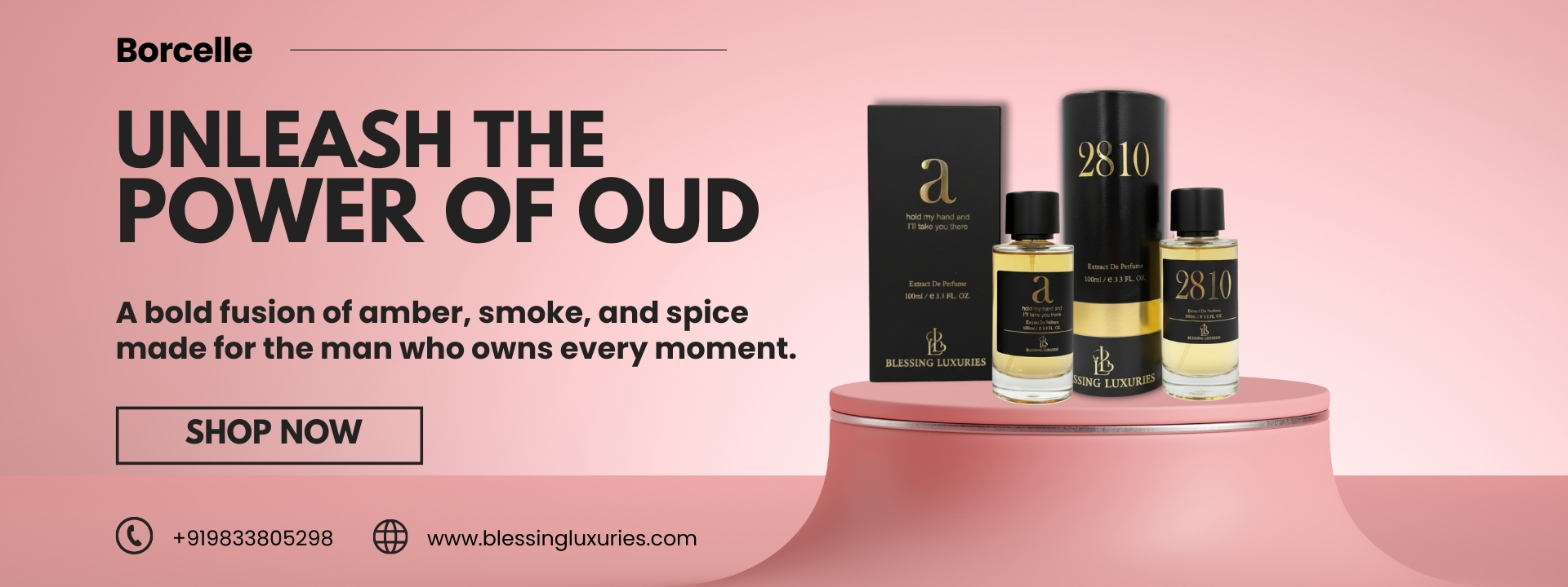 Pink mimalist Modern Beauty Perfume Banner